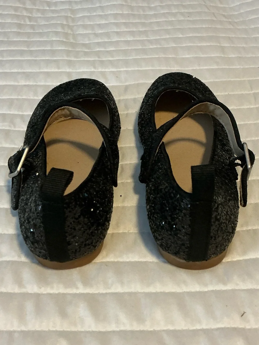 GAP Girls Black Glitter Mary Jane Dress Shoes